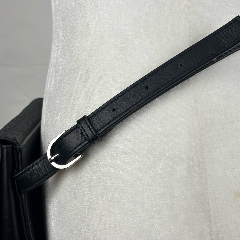 Michael Kors Black and Silver Belt Bag Adjustable Flap front - Picture 5 of 10